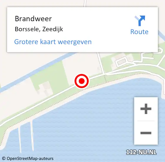 Locatie op kaart van de 112 melding: Brandweer Borssele, Zeedijk op 4 oktober 2018 20:58
