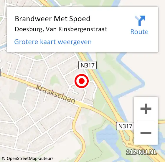 Locatie op kaart van de 112 melding: Brandweer Met Spoed Naar Doesburg, Van Kinsbergenstraat op 4 oktober 2018 22:12
