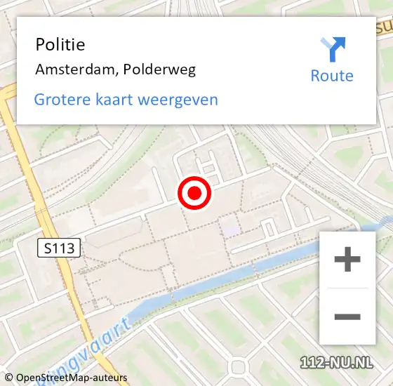Locatie op kaart van de 112 melding: Politie Amsterdam, Polderweg op 5 oktober 2018 15:43