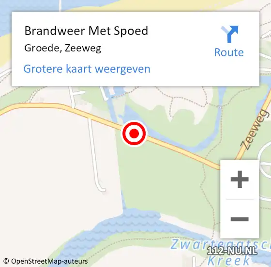 Locatie op kaart van de 112 melding: Brandweer Met Spoed Naar Groede, Zeeweg op 5 oktober 2018 15:51