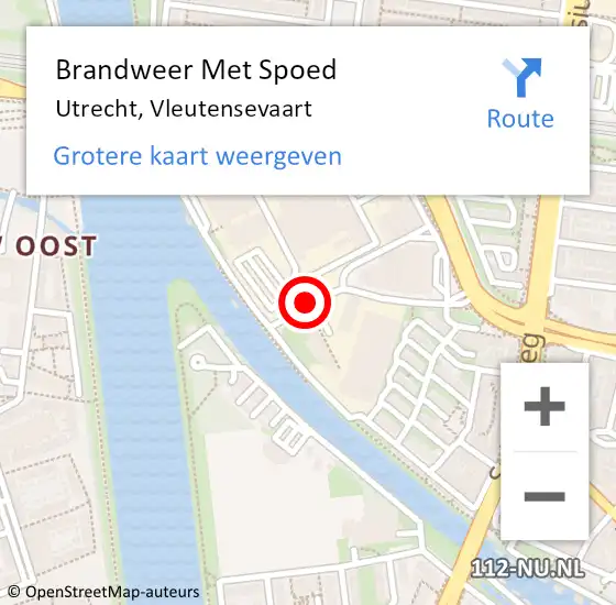 Locatie op kaart van de 112 melding: Brandweer Met Spoed Naar Utrecht, Vleutensevaart op 5 oktober 2018 17:58