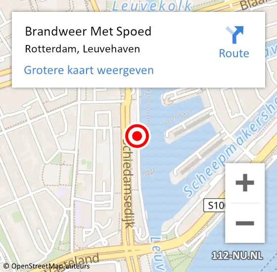 Locatie op kaart van de 112 melding: Brandweer Met Spoed Naar Rotterdam, Leuvehaven op 5 oktober 2018 23:22