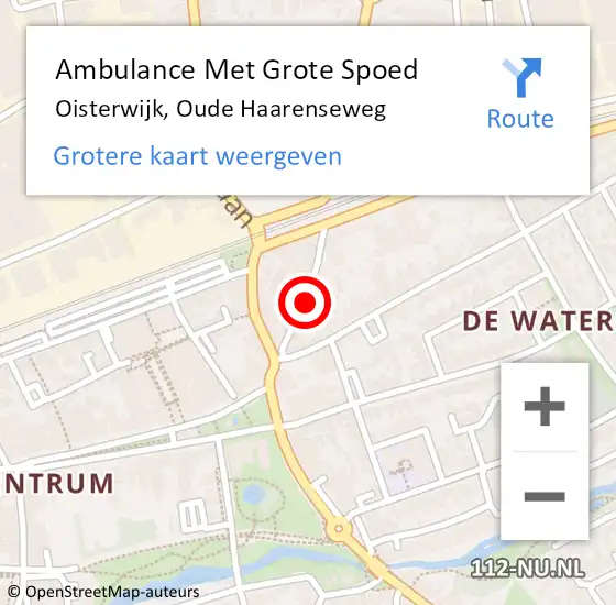 Locatie op kaart van de 112 melding: Ambulance Met Grote Spoed Naar Oisterwijk, Oude Haarenseweg op 6 oktober 2018 04:30