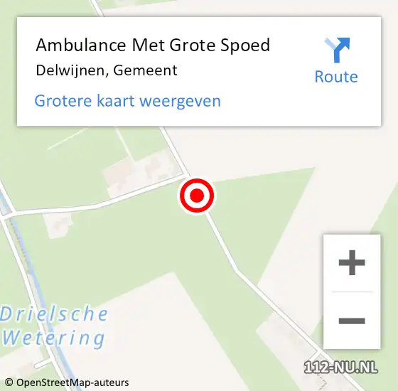Locatie op kaart van de 112 melding: Ambulance Met Grote Spoed Naar Delwijnen, Gemeent op 6 oktober 2018 09:33
