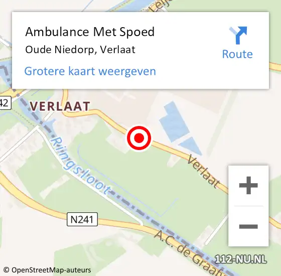 Locatie op kaart van de 112 melding: Ambulance Met Spoed Naar Oude Niedorp, Verlaat op 6 oktober 2018 11:13
