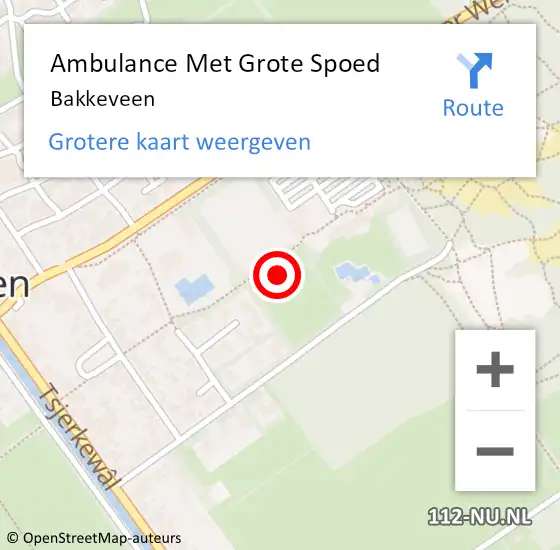 Locatie op kaart van de 112 melding: Ambulance Met Grote Spoed Naar Bakkeveen op 6 oktober 2018 12:25