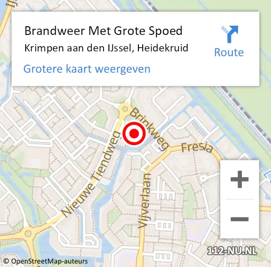 Locatie op kaart van de 112 melding: Brandweer Met Grote Spoed Naar Krimpen aan den IJssel, Heidekruid op 6 oktober 2018 13:13