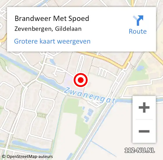 Locatie op kaart van de 112 melding: Brandweer Met Spoed Naar Zevenbergen, Gildelaan op 6 oktober 2018 15:41