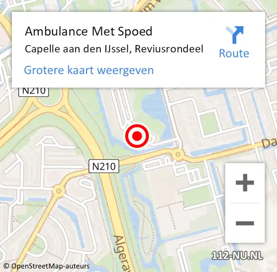 Locatie op kaart van de 112 melding: Ambulance Met Spoed Naar Capelle aan den IJssel, Reviusrondeel op 6 oktober 2018 20:01
