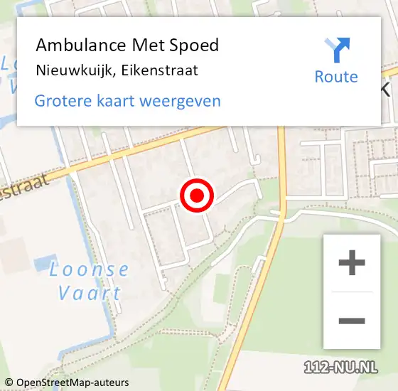 Locatie op kaart van de 112 melding: Ambulance Met Spoed Naar Nieuwkuijk, Eikenstraat op 7 oktober 2018 01:00