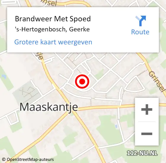 Locatie op kaart van de 112 melding: Brandweer Met Spoed Naar 's-Hertogenbosch, Geerke op 7 oktober 2018 18:28