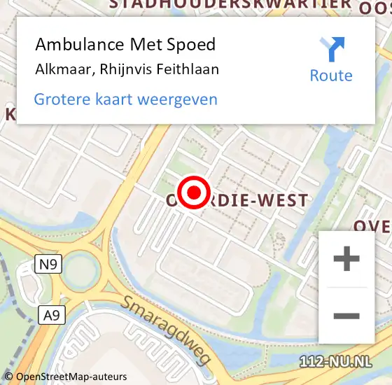 Locatie op kaart van de 112 melding: Ambulance Met Spoed Naar Alkmaar, Rhijnvis Feithlaan op 7 oktober 2018 19:37