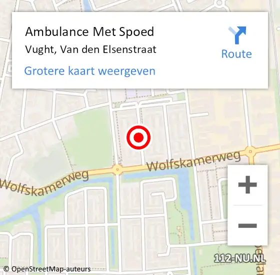 Locatie op kaart van de 112 melding: Ambulance Met Spoed Naar Vught, Van den Elsenstraat op 8 oktober 2018 02:57