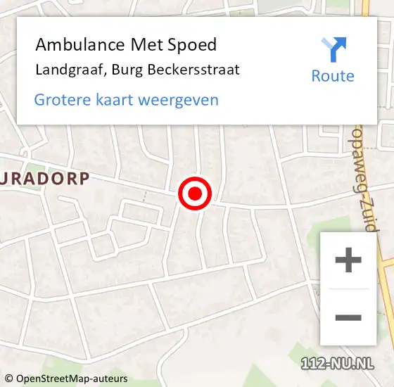 Locatie op kaart van de 112 melding: Ambulance Met Spoed Naar Landgraaf, Burg Beckersstraat op 11 maart 2014 09:20