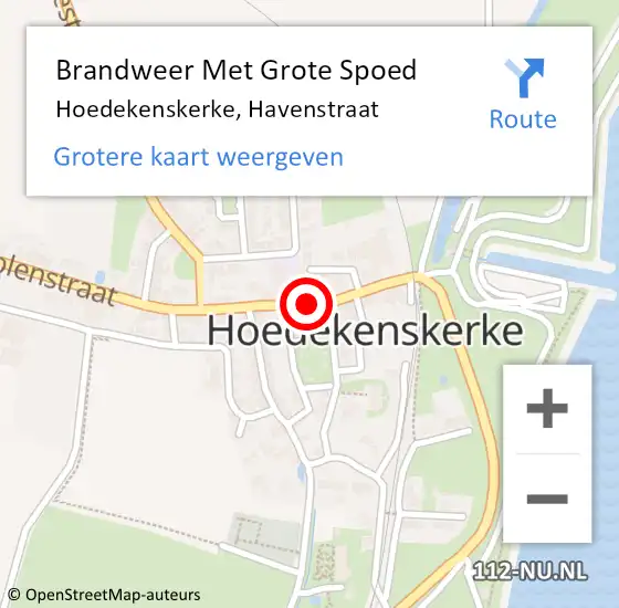 Locatie op kaart van de 112 melding: Brandweer Met Grote Spoed Naar Hoedekenskerke, Havenstraat op 8 oktober 2018 10:06