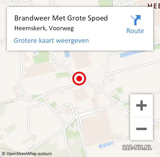 Locatie op kaart van de 112 melding: Brandweer Met Grote Spoed Naar Heemskerk, Voorweg op 8 oktober 2018 11:50