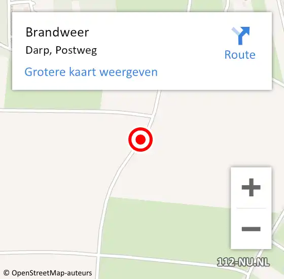 Locatie op kaart van de 112 melding: Brandweer Darp, Postweg op 8 oktober 2018 17:40