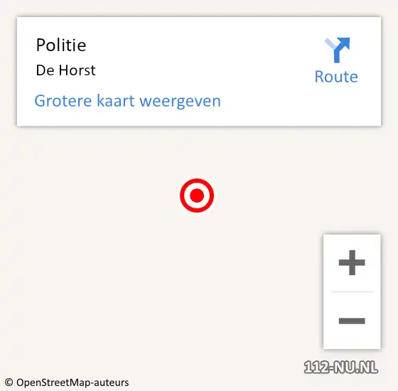 Locatie op kaart van de 112 melding: Politie De Horst op 8 oktober 2018 20:36