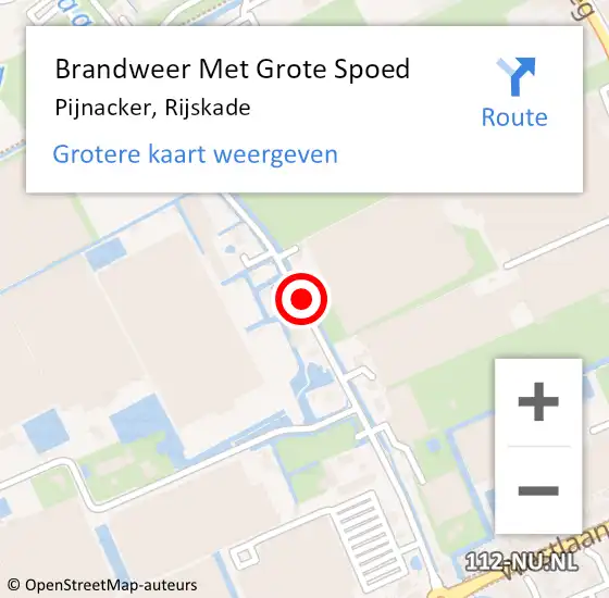 Locatie op kaart van de 112 melding: Brandweer Met Grote Spoed Naar Pijnacker, Rijskade op 9 oktober 2018 09:45