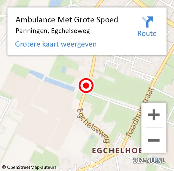 Locatie op kaart van de 112 melding: Ambulance Met Grote Spoed Naar Panningen, Egchelseweg op 11 maart 2014 11:15
