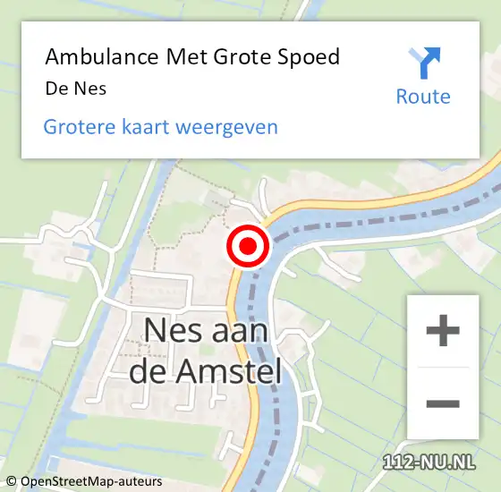 Locatie op kaart van de 112 melding: Ambulance Met Grote Spoed Naar De Nes op 10 oktober 2018 06:27