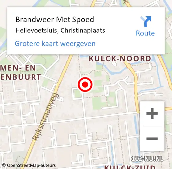 Locatie op kaart van de 112 melding: Brandweer Met Spoed Naar Hellevoetsluis, Christinaplaats op 10 oktober 2018 17:46