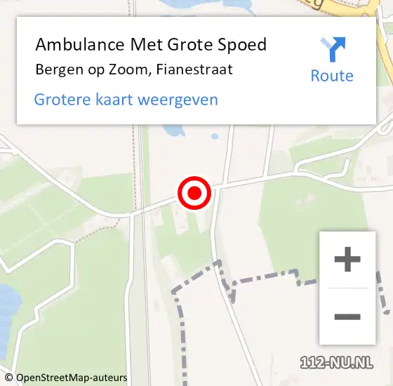 Locatie op kaart van de 112 melding: Ambulance Met Grote Spoed Naar Bergen op Zoom, Fianestraat op 11 oktober 2018 08:20