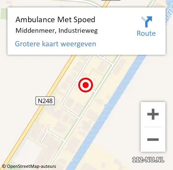 Locatie op kaart van de 112 melding: Ambulance Met Spoed Naar Middenmeer, Industrieweg op 11 oktober 2018 09:27