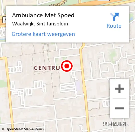 Locatie op kaart van de 112 melding: Ambulance Met Spoed Naar Waalwijk, Sint Jansplein op 11 oktober 2018 09:29