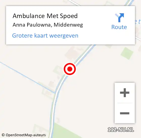 Locatie op kaart van de 112 melding: Ambulance Met Spoed Naar Anna Paulowna, Middenweg op 11 oktober 2018 12:27