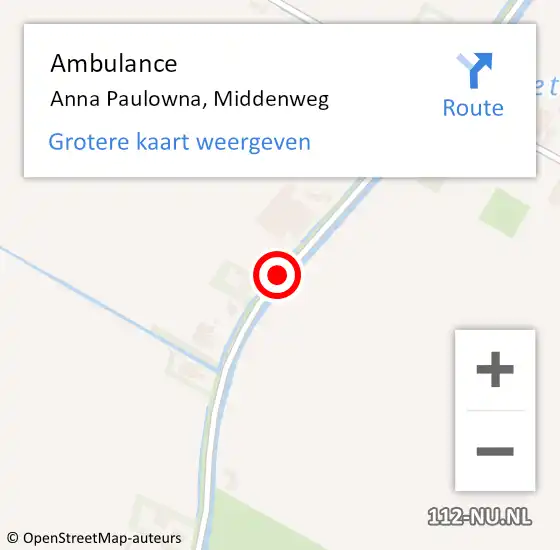 Locatie op kaart van de 112 melding: Ambulance Anna Paulowna, Middenweg op 11 oktober 2018 12:29