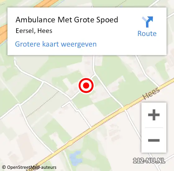 Locatie op kaart van de 112 melding: Ambulance Met Grote Spoed Naar Eersel, Hees op 11 oktober 2018 19:59