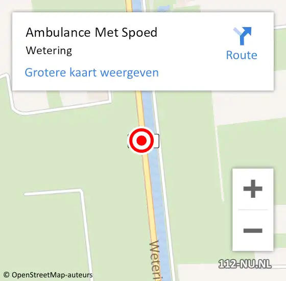 Locatie op kaart van de 112 melding: Ambulance Met Spoed Naar Wetering op 11 oktober 2018 21:04