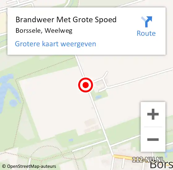 Locatie op kaart van de 112 melding: Brandweer Met Grote Spoed Naar Borssele, Weelweg op 12 oktober 2018 02:19