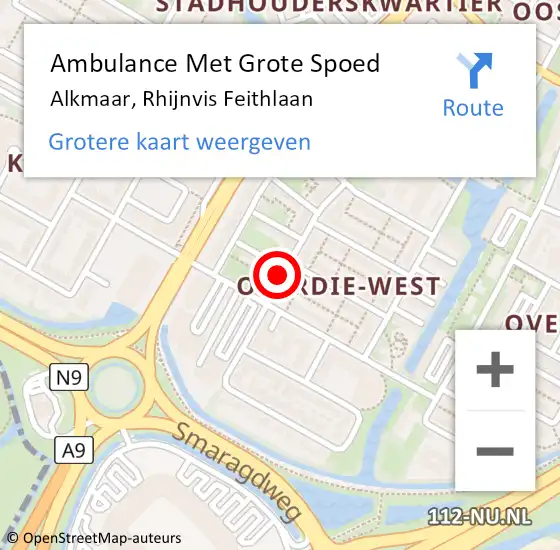 Locatie op kaart van de 112 melding: Ambulance Met Grote Spoed Naar Alkmaar, Rhijnvis Feithlaan op 12 oktober 2018 03:56
