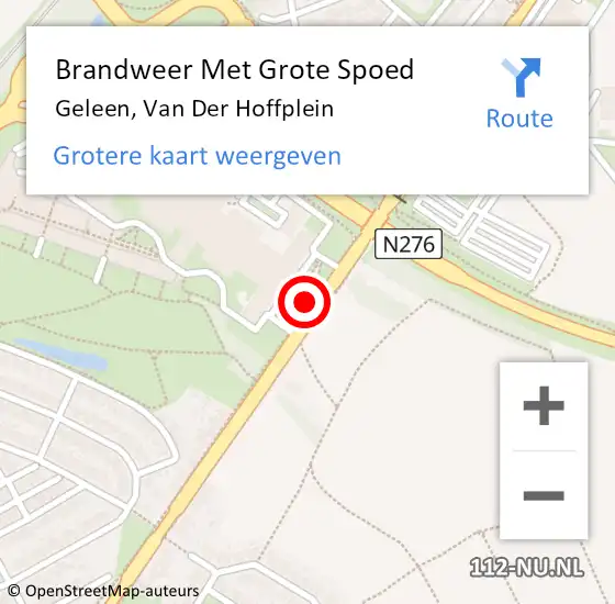 Locatie op kaart van de 112 melding: Brandweer Met Grote Spoed Naar Geleen, Van Der Hoffplein op 12 oktober 2018 13:22
