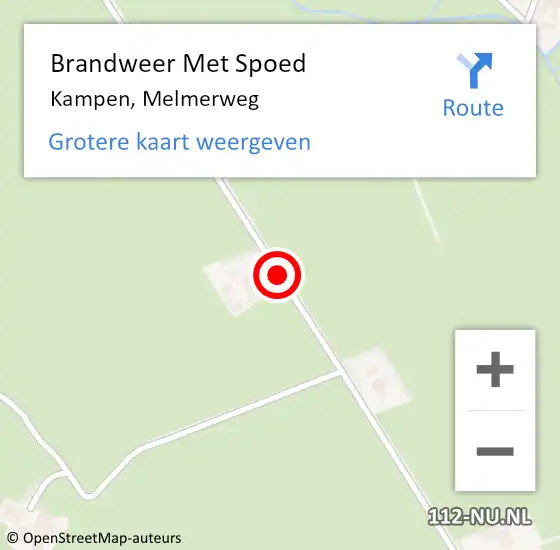 Locatie op kaart van de 112 melding: Brandweer Met Spoed Naar Kampen, Melmerweg op 12 oktober 2018 14:56