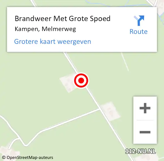 Locatie op kaart van de 112 melding: Brandweer Met Grote Spoed Naar Kampen, Melmerweg op 12 oktober 2018 15:03