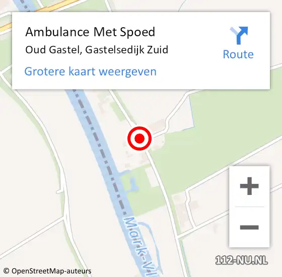 Locatie op kaart van de 112 melding: Ambulance Met Spoed Naar Oud Gastel, Gastelsedijk Zuid op 12 oktober 2018 15:49