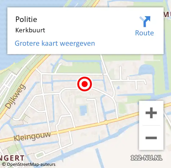 Locatie op kaart van de 112 melding: Politie Kerkbuurt op 12 oktober 2018 17:34