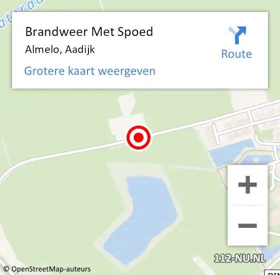 Locatie op kaart van de 112 melding: Brandweer Met Spoed Naar Almelo, Aadijk op 12 oktober 2018 19:50