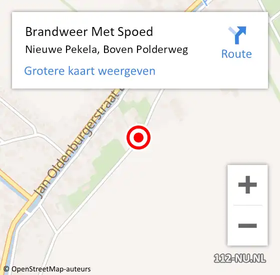 Locatie op kaart van de 112 melding: Brandweer Met Spoed Naar Nieuwe Pekela, Boven Polderweg op 12 oktober 2018 21:28