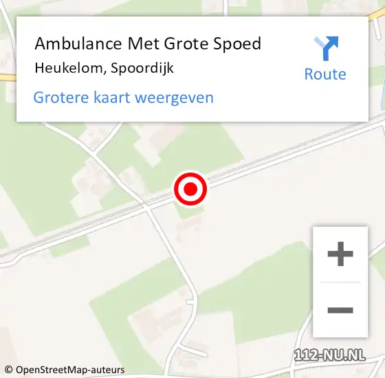 Locatie op kaart van de 112 melding: Ambulance Met Grote Spoed Naar Heukelom, Spoordijk op 12 oktober 2018 22:48