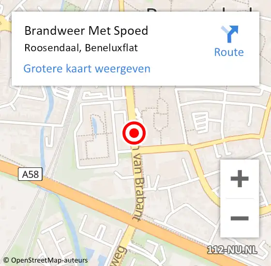 Locatie op kaart van de 112 melding: Brandweer Met Spoed Naar Roosendaal, Laan Van Brabant op 13 oktober 2018 00:07