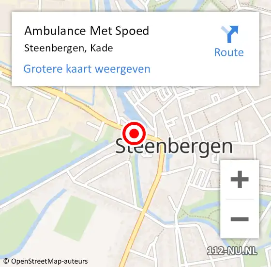 Locatie op kaart van de 112 melding: Ambulance Met Spoed Naar Steenbergen, Kade op 13 oktober 2018 16:16