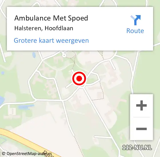 Locatie op kaart van de 112 melding: Ambulance Met Spoed Naar Halsteren, Hoofdlaan op 13 oktober 2018 17:27