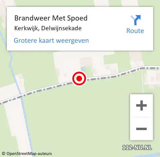 Locatie op kaart van de 112 melding: Brandweer Met Spoed Naar Kerkwijk, Delwijnsekade op 13 oktober 2018 22:15