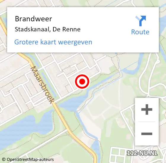 Locatie op kaart van de 112 melding: Brandweer Stadskanaal, De Renne op 13 oktober 2018 22:33