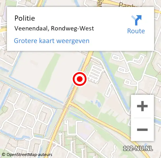 Locatie op kaart van de 112 melding: Politie Veenendaal, Rondweg-West op 14 oktober 2018 00:23