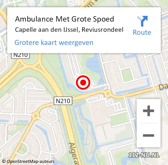 Locatie op kaart van de 112 melding: Ambulance Met Grote Spoed Naar Capelle aan den IJssel, Reviusrondeel op 14 oktober 2018 09:34